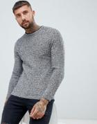 River Island Textured Sweater In Gray Marl - Gray