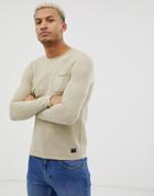 Blend Knitter Sweater With Pocket In Beige - Beige