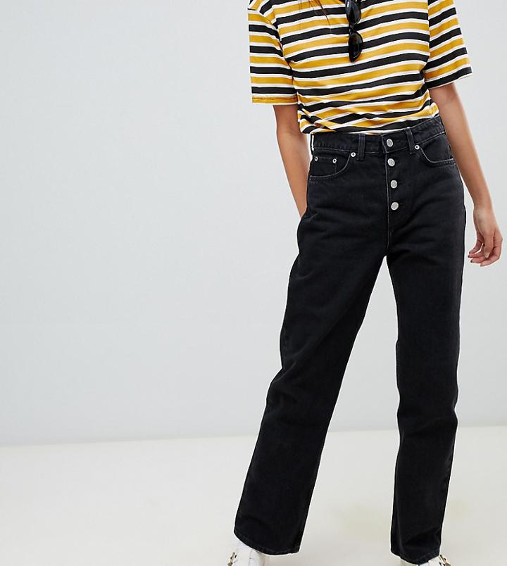 Weekday Voyage High Waist Straight Leg Button Front Jeans