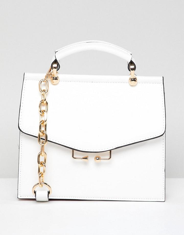 Asos Design Multi Color Gusset Cross Body Bag - White