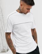 River Island T-shirt With Tape Detail In White - White