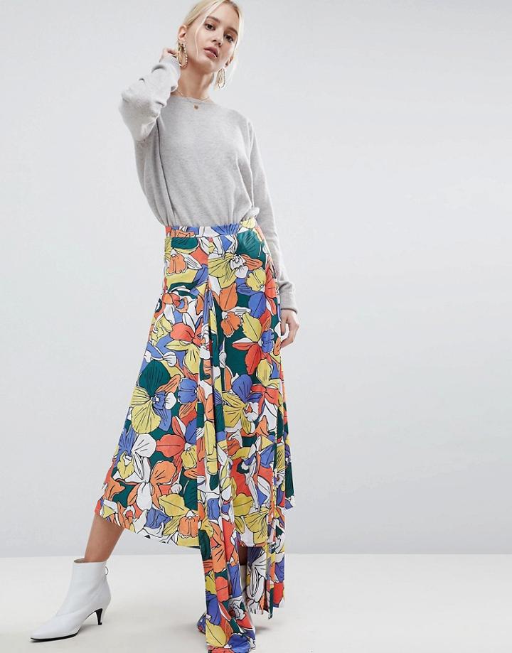 Asos White Floral Co-ord Skirt - White