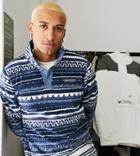 Columbia Steens Mountain Print Fleece In Blue - Exclusive To Asos-white