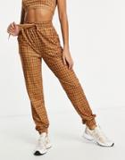 Love & Other Things Sweatpant Set In Brown Print