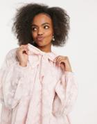 Sister Jane Midi Smock Dress With Pussybow In Rose Jacquard-pink