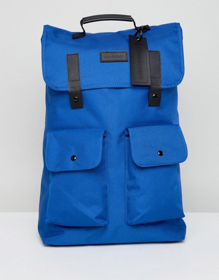 Consigned Twim Pocket Backpack In Blue - Blue