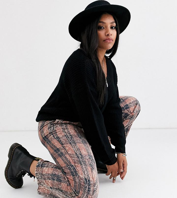 Asos Design Curve Mix And Match Check Pants