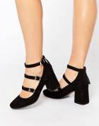 Office Marty Multi Strap Mid Heeled Shoes - Black