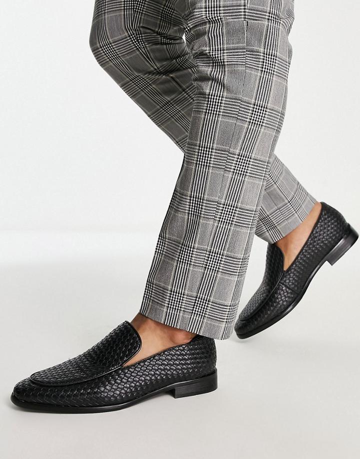 London Rebel X Faux Leather Loafers In Black