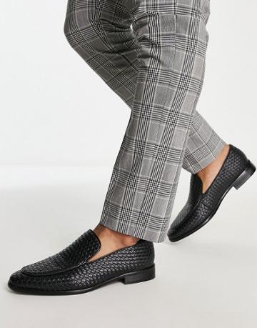 London Rebel X Faux Leather Loafers In Black