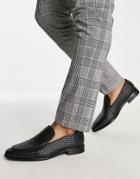London Rebel X Faux Leather Loafers In Black