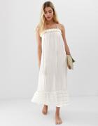 America & Beyond Midi Beach Dress-white