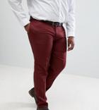Asos Design Plus Wedding Skinny Suit Pants In Wine Micro Texture - Red