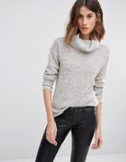Vero Moda Knitted Cowlneck Sweater - Beige