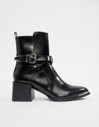 Raid Poppy Black Western Detail Ankle Boots - Black