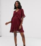 Wild Honey Maternity Relaxed Smock Dress In Tonal Spot-red