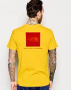 The North Face T-shirt With Red Box Logo - Yellow