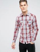 Blend Slim Fit Check Shirt - Red