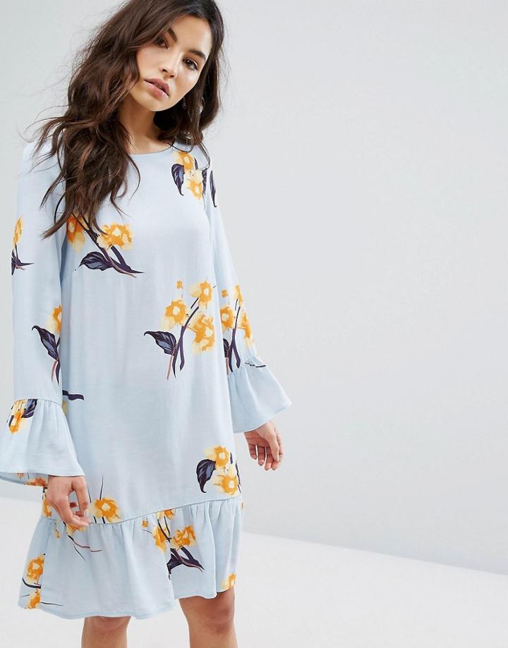 Vila Ruffle Printed Smock Dress - Multi