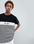 Night Addict Panel Stripe T-shirt - Black