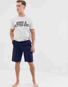 Asos Design Lounge Short And Tshirt Pyjama Set With 'name A Better Duo' Slogan - Gray
