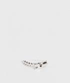 Asos Design Pinky Ring With All Over Zip Design In Silver Tone - Silver