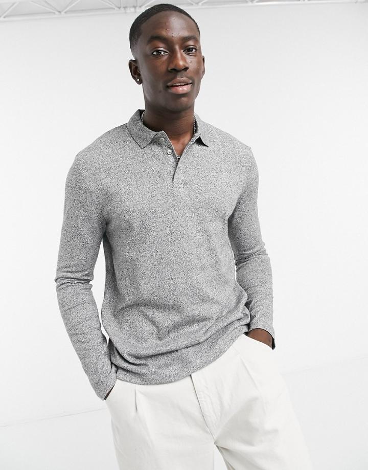 Asos Design Long Sleeve Shirt In Heavyweight Twisted Jersey In Gray-grey