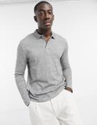 Asos Design Long Sleeve Shirt In Heavyweight Twisted Jersey In Gray-grey