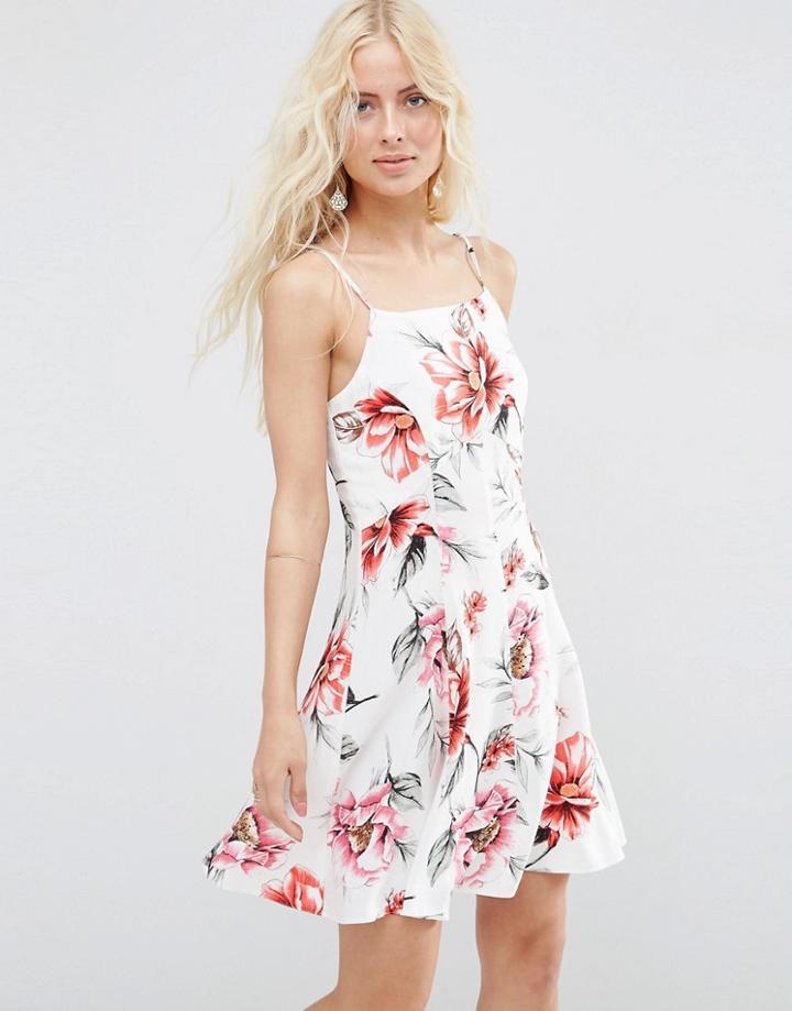 Asos Sundress In Tropical Floral Print - Multi
