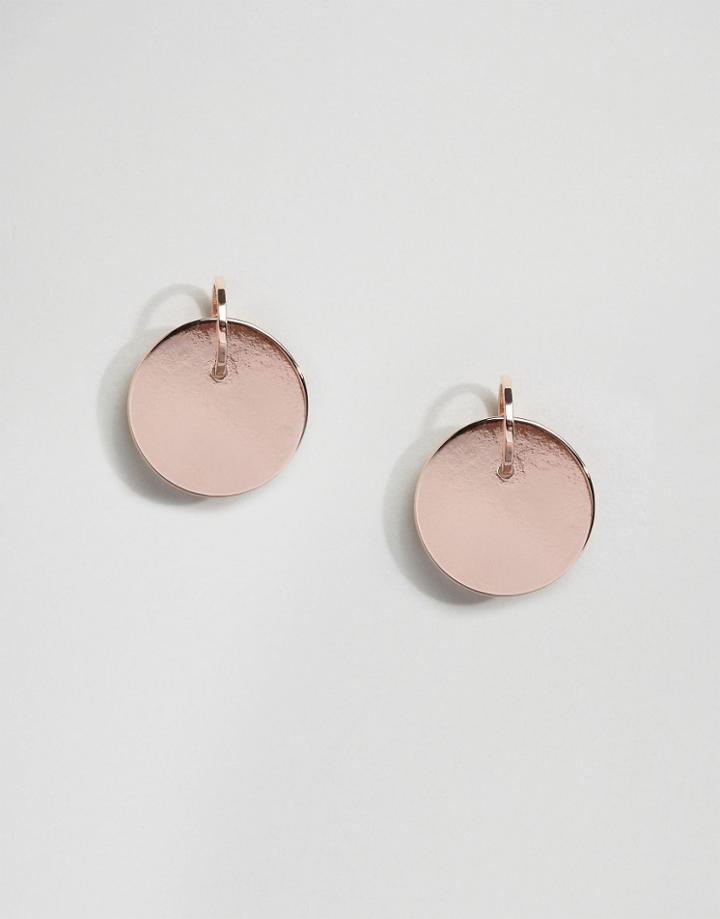 Limited Edition Flat Disc Stud Earrings - Copper