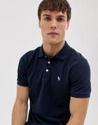 Abercrombie & Fitch Icon Logo Pique Polo In Navy - Navy