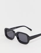 Monki Oval Shape Sunglasses In Black - Black