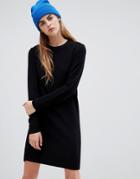 Bershka Rib Knitted Dress - Black