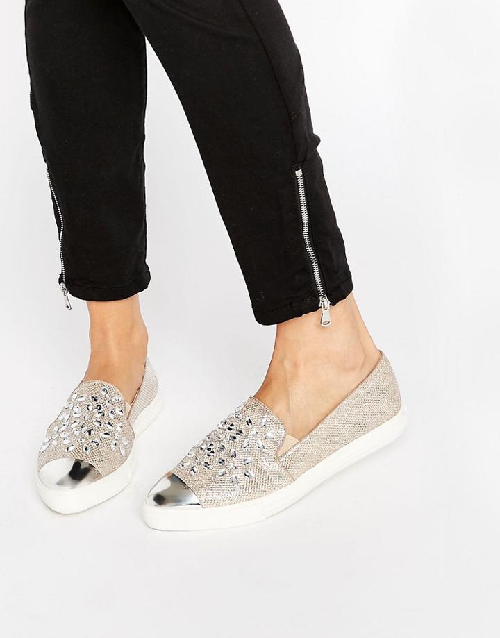 Miss Kg Lianna Gold Embellished Point Sneakers - Gold