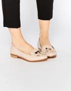 Miss Kg Nadia Nude Patent Loafer Flat Shoes - Nude