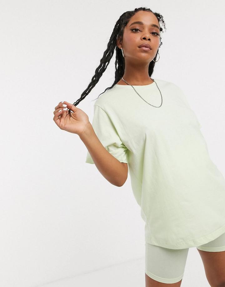 Asos Design Lounge Washed Neon Short Set-green