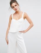Missguided Pleated Detail Cami Top - White