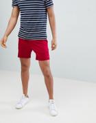 Farah Val Stretch Twill Shorts In Red - Red