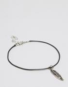 Asos Feather Cord Anklet - Black