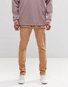 Asos Skinny Chinos With Oil Wash In Tan - Indian Tan