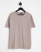 Asos Design Relaxed Fit Heavyweight T-shirt In Light Brown