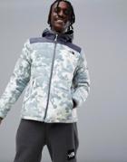 The North Face La Paz Hooded Jacket In Macrofleck Print - White