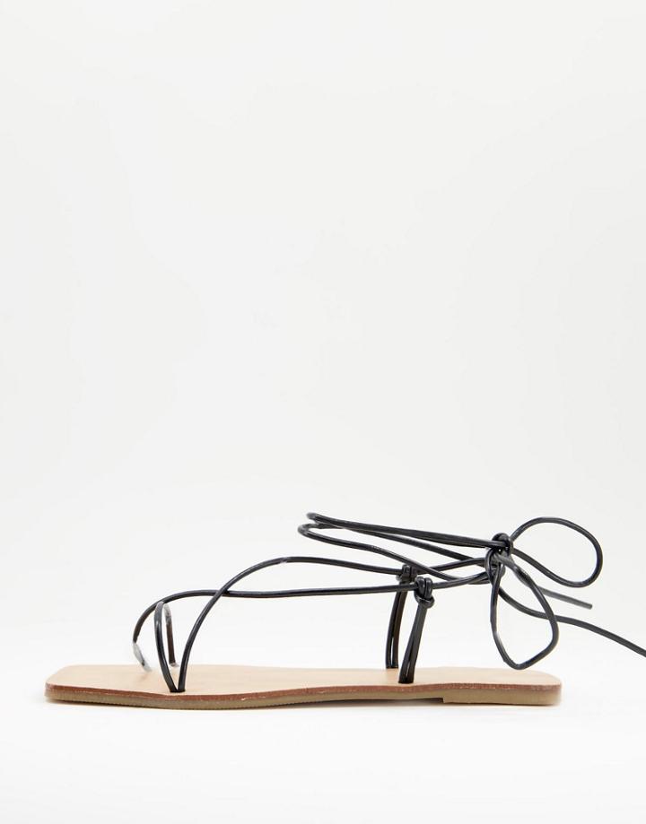 Asos Design Fresh Strappy Sandals In Black