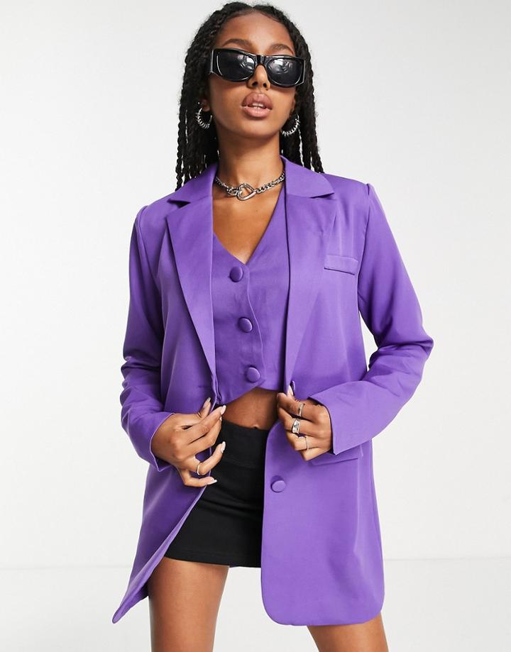 Heartbreak Boyfriend Blazer 3 Piece In Purple