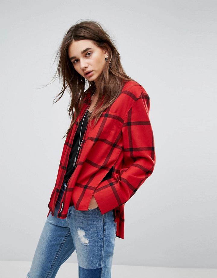 Cheap Monday Tension Check Shirt - Red