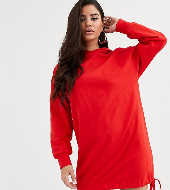 Asos Design Petite Hoodie Sweat Dress-red