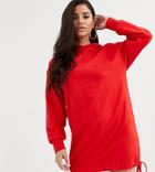 Asos Design Petite Hoodie Sweat Dress-red