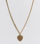 Regal Rose 18k Gold Plated Heart Pendant Necklace - Gold