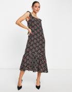 Whistles Block Print Smock Midi Dress In Multi