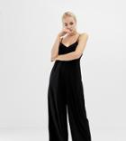 Collusion Slinky Cami Jumpsuit With Wide Leg - Black
